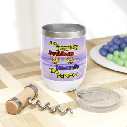 popping like popcorn - Chill Wine Tumbler (light blue-pink wave)
