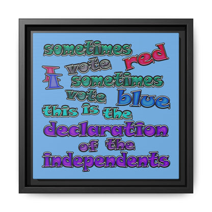 declaration of the independents - framed canvas art (light blue)