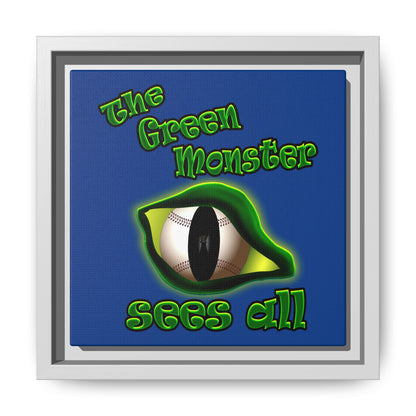 green monster - framed canvas art (dark blue)