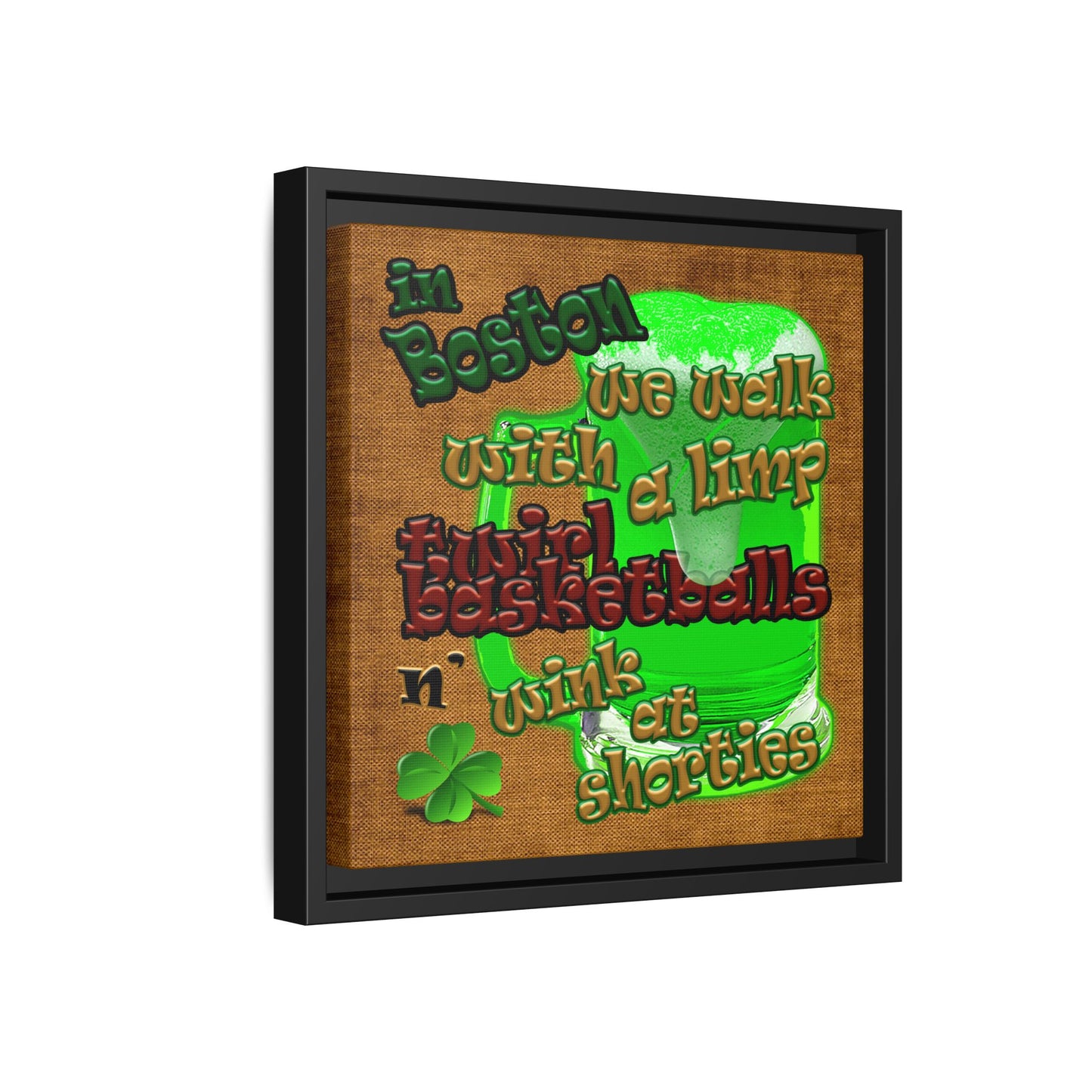 celtics logo - framed canvas art (brown papyrus)