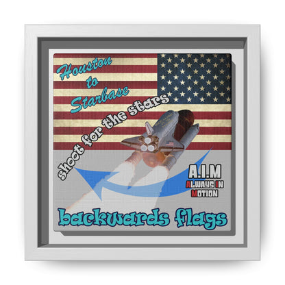 shoot for the stars - framed canvas art (light grey)