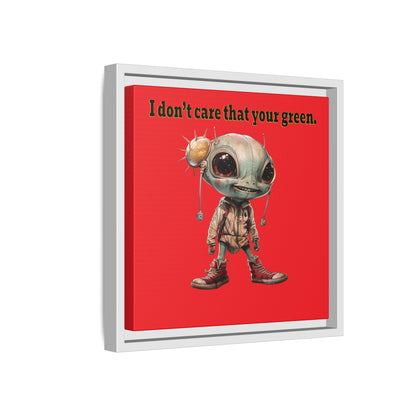 I don't care that your green - framed canvas art (red)