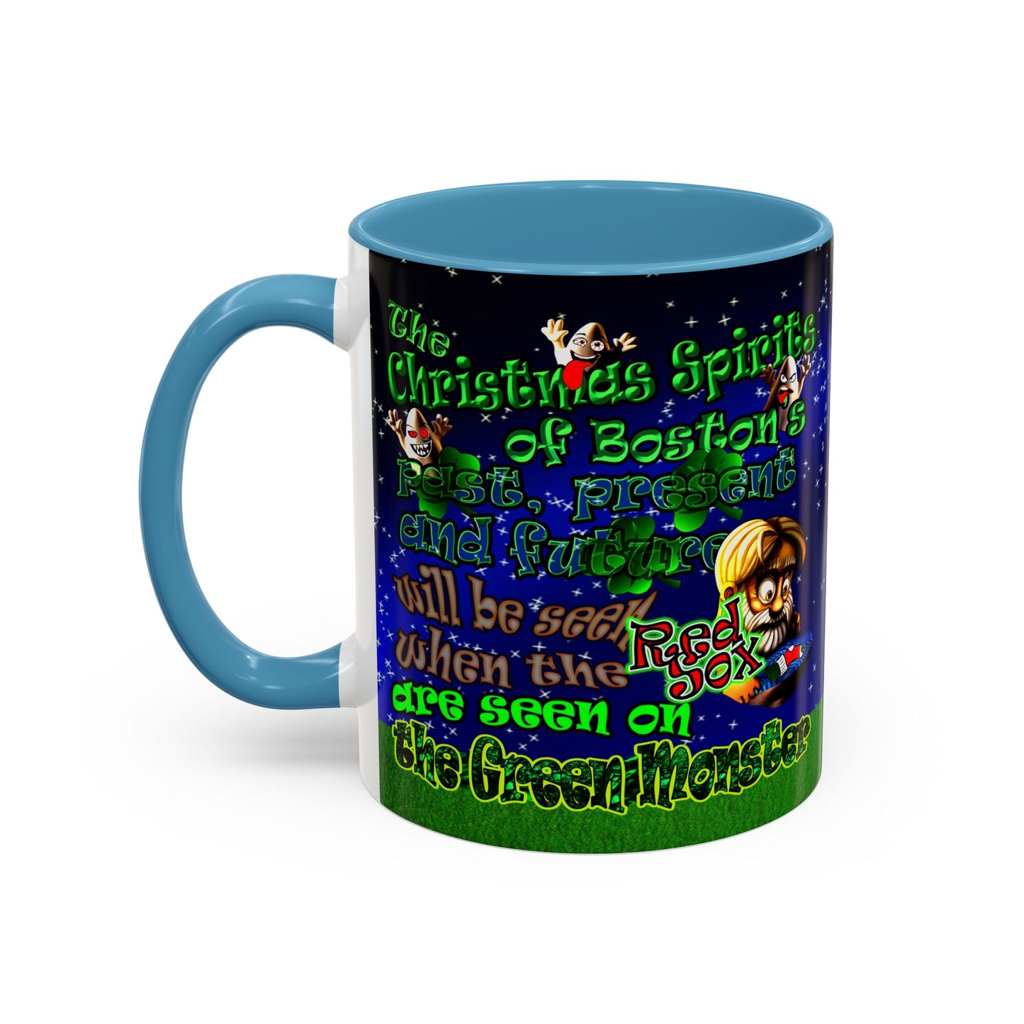 christmas spirits of boston - Accent Mug ('snoops' background)