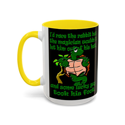 turtle race - Accent Mug (black)