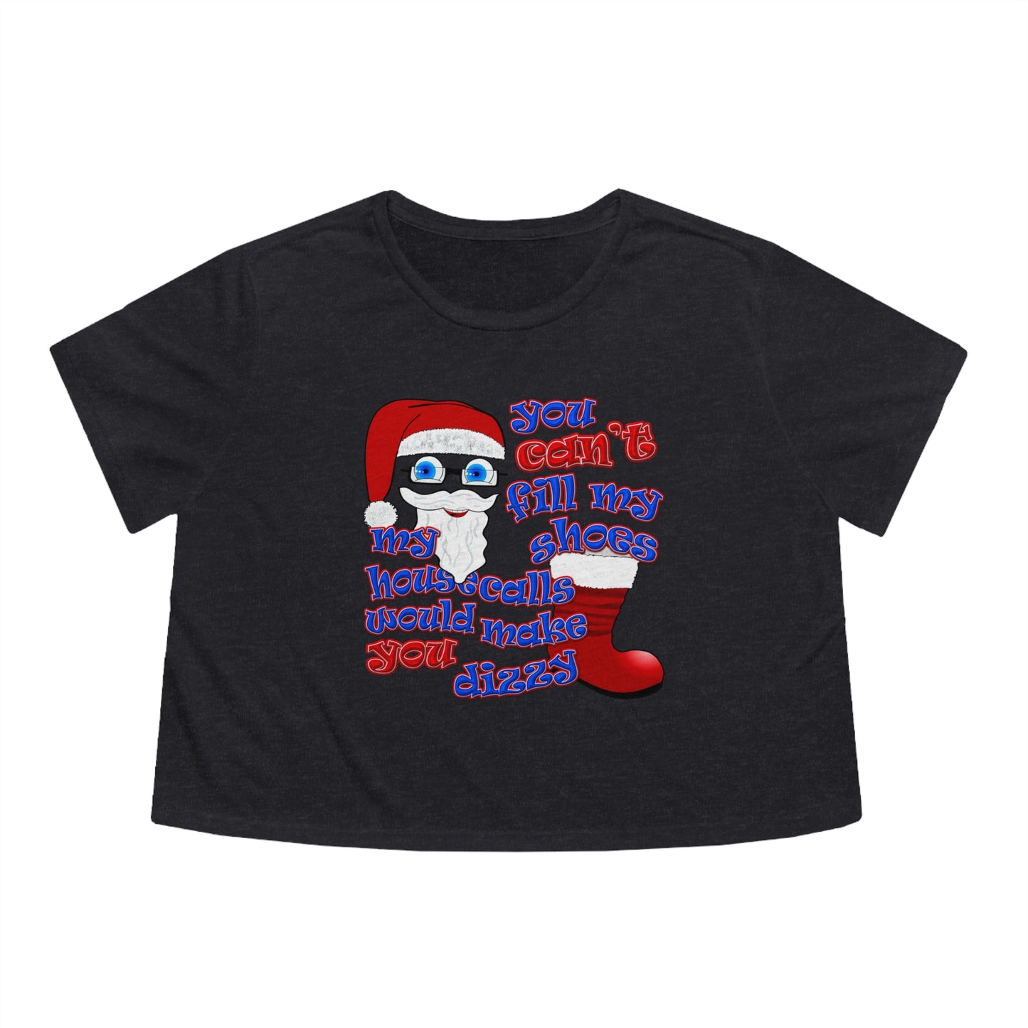 santa's shoes - Women's Flowy Cropped Tee