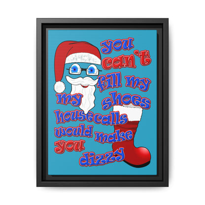 santa's shoes - framed canvas art (turquoise)