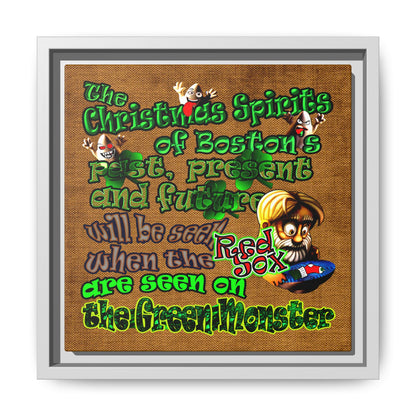 christmas spirits of boston - framed canvas art (brown papyrus)