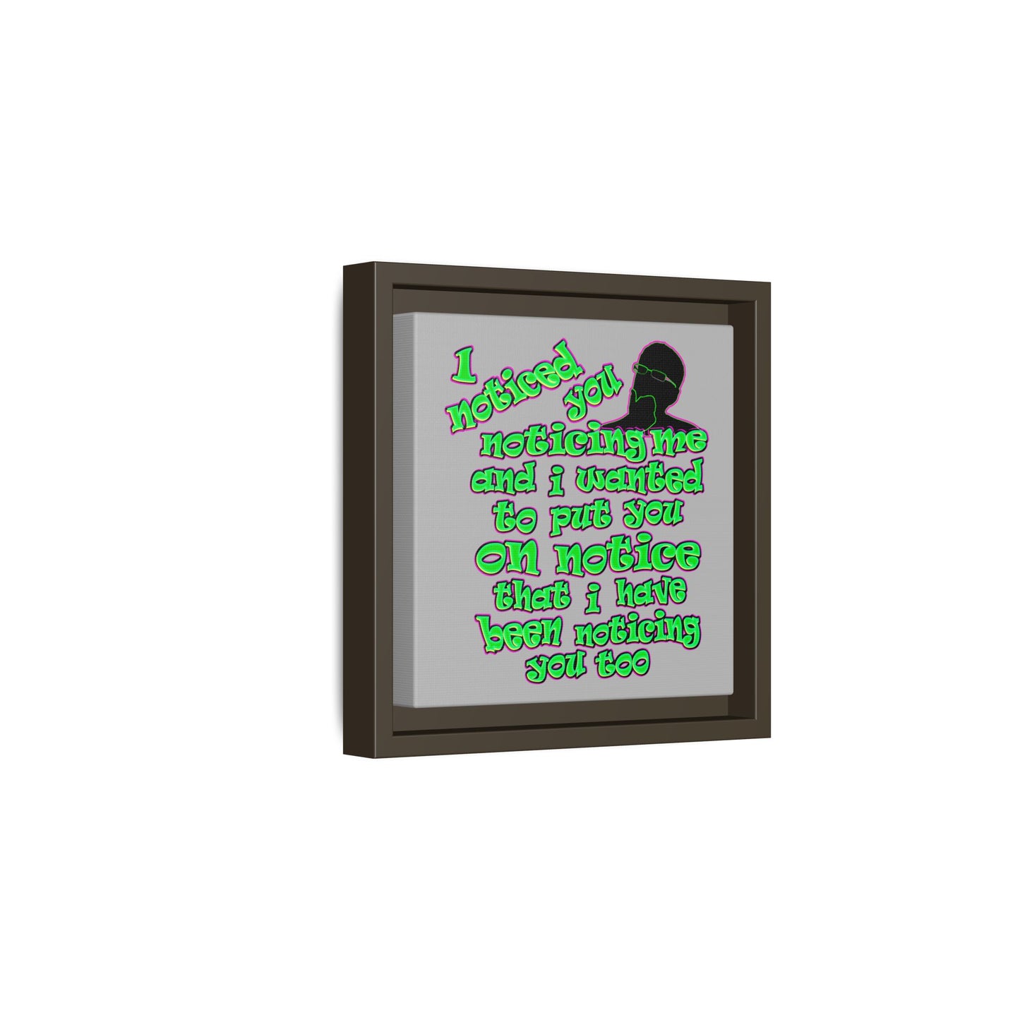 noticed you noticing - framed canvas art (light grey)