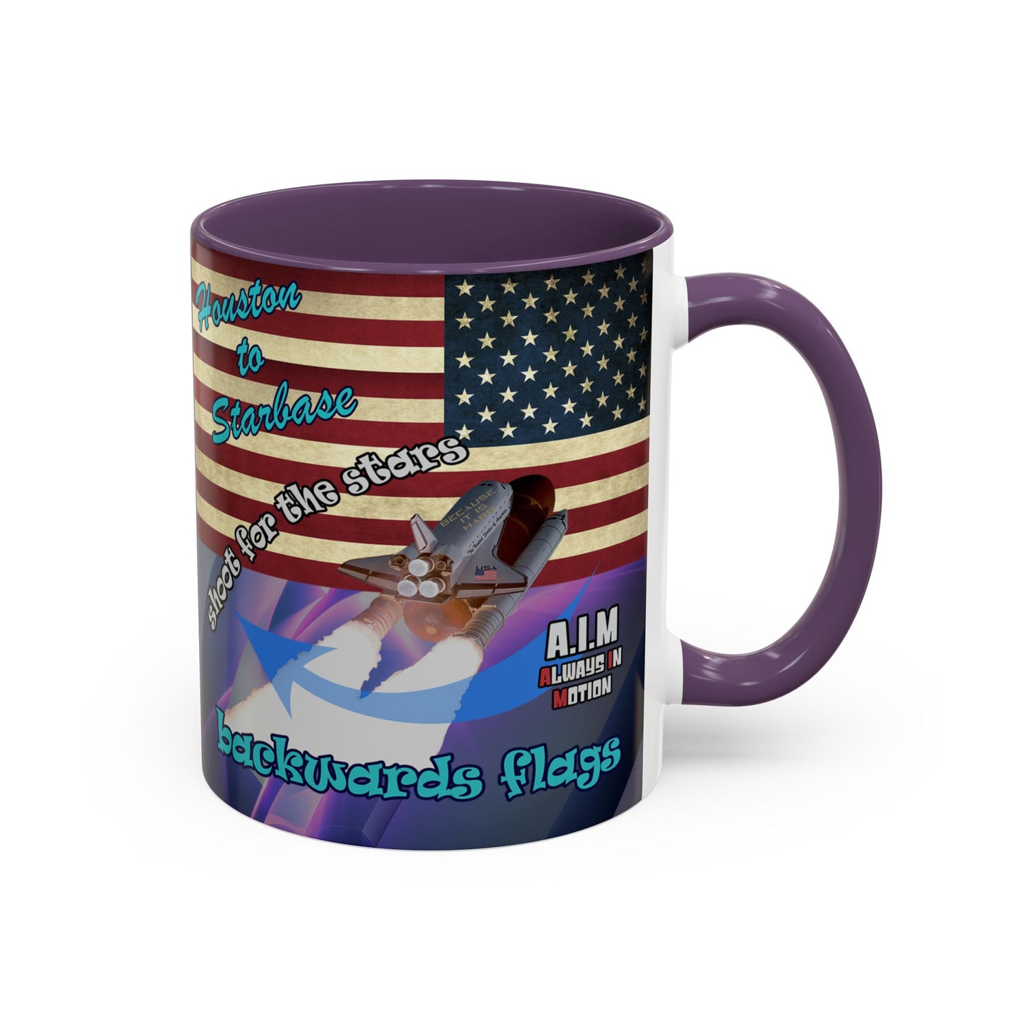 shoot for the stars - Accent Mug (grey-pink wave)