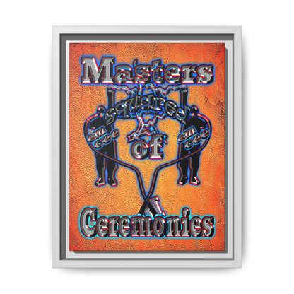 em cee squared - framed canvas art (burnt orange)