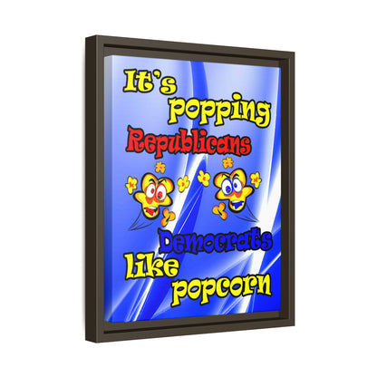 popping like popcorn - framed canvas art (blue-white wave)