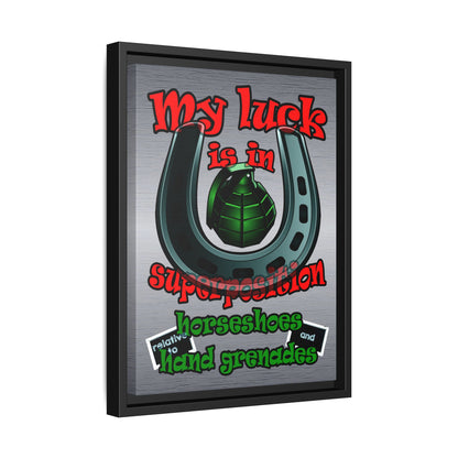 my luck - framed canvas art (brushed nickel)