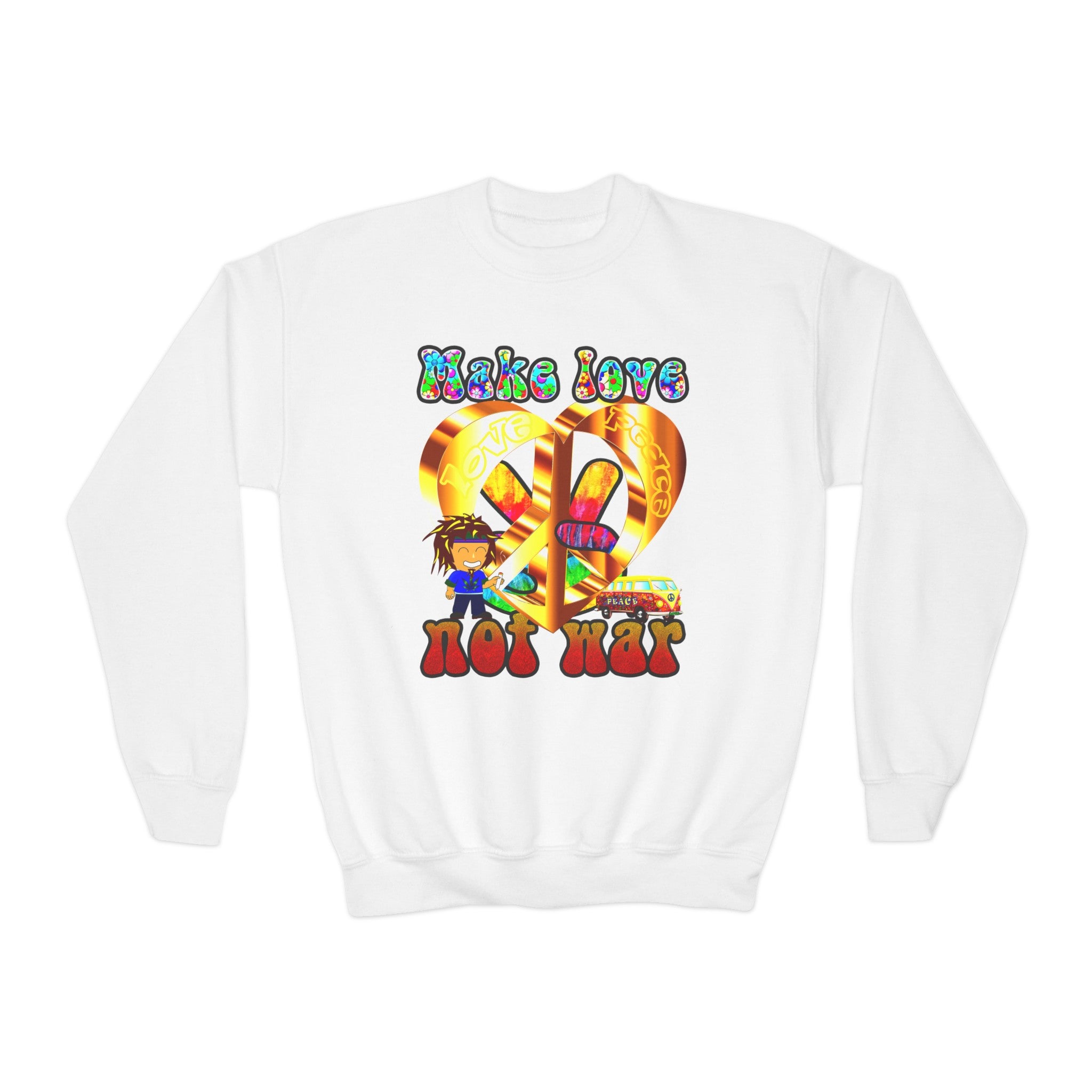 love peace - Youth Crewneck Sweatshirt