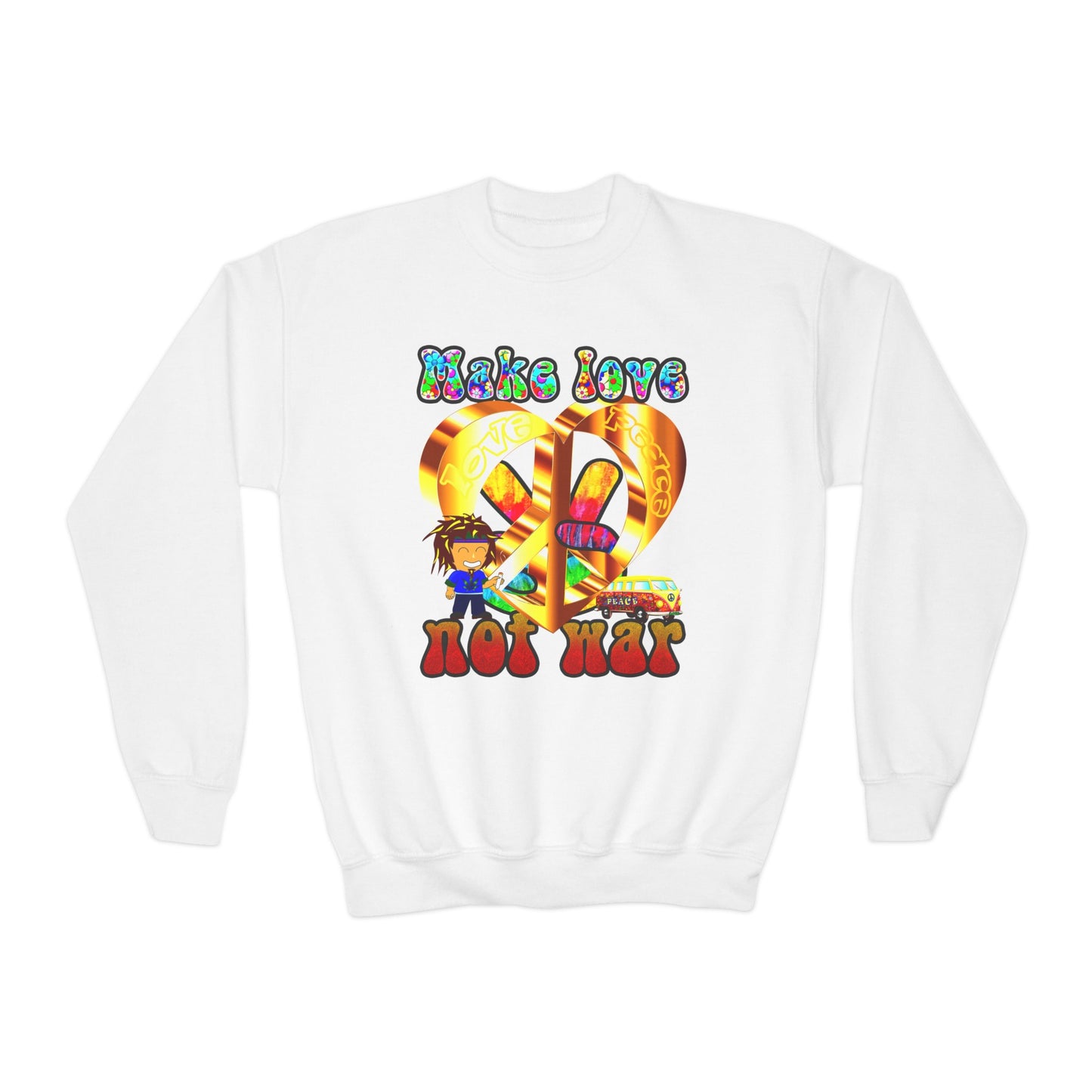 love peace - Youth Crewneck Sweatshirt