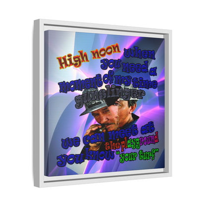 high noon - framed canvas art (grey-pink wave)