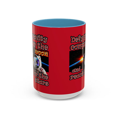 defy conquer reach - Accent Mug (dark red)