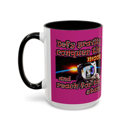 defy conquer reach - Accent Mug (pink)