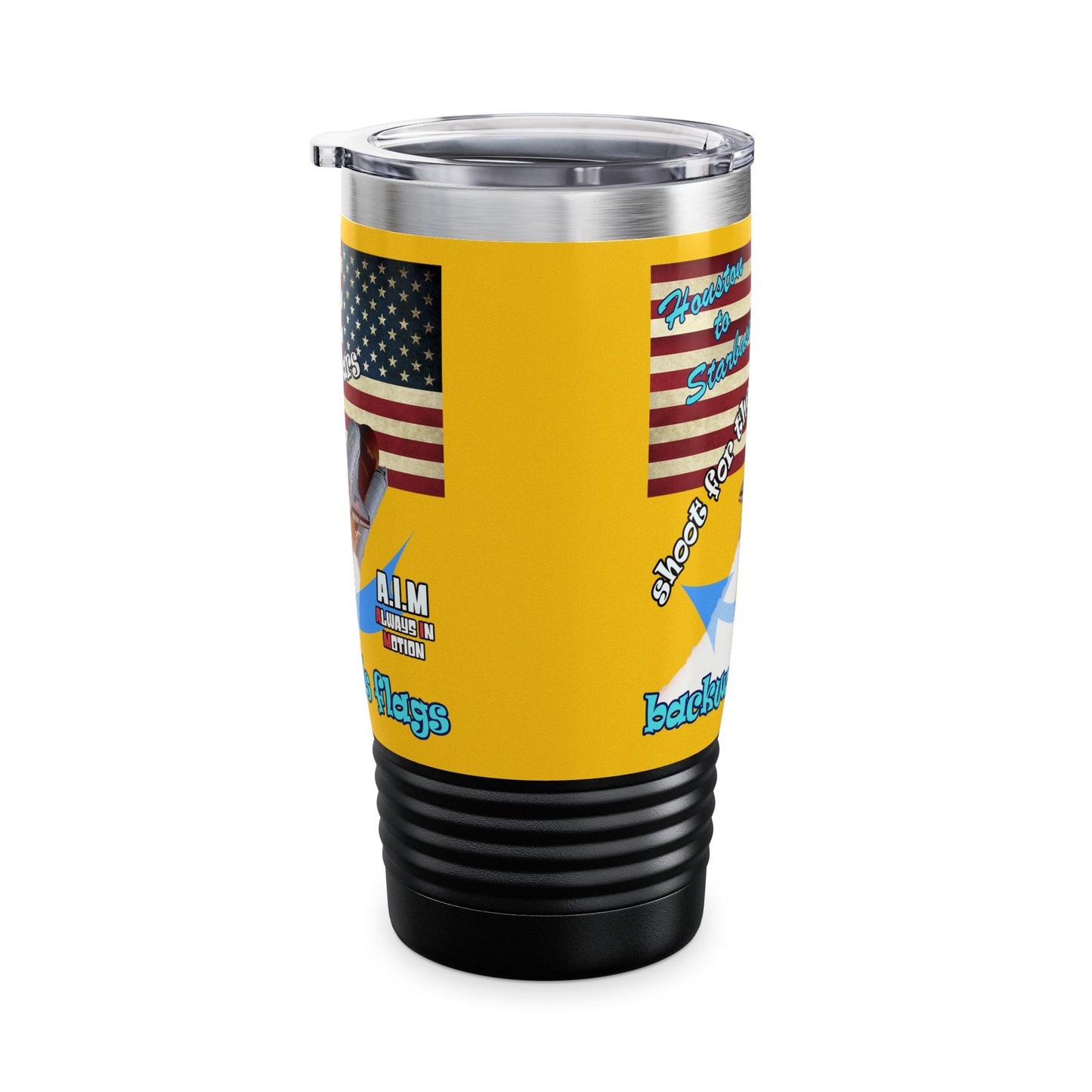shoot for the stars - Ringneck Tumbler, 20oz (yellow)