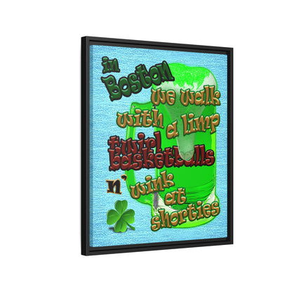 celtics logo - framed canvas art (faded blue)