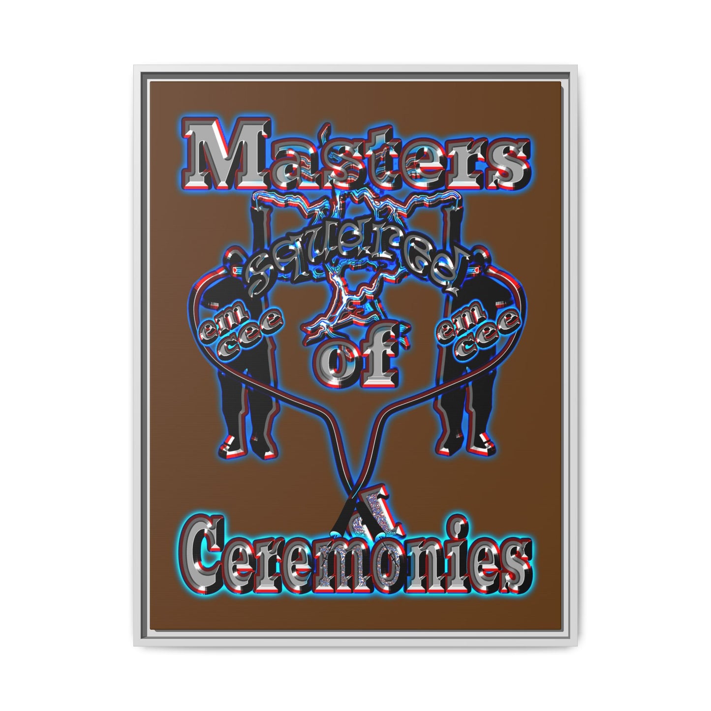 em cee squared - framed canvas art (brown)