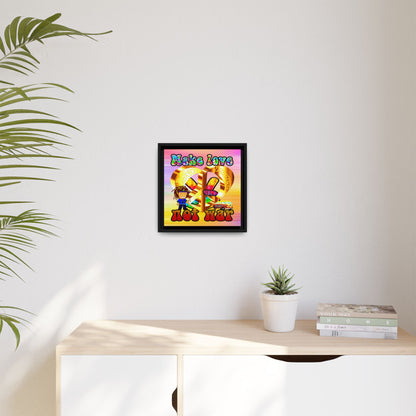 love peace - framed canvas art (color blur)