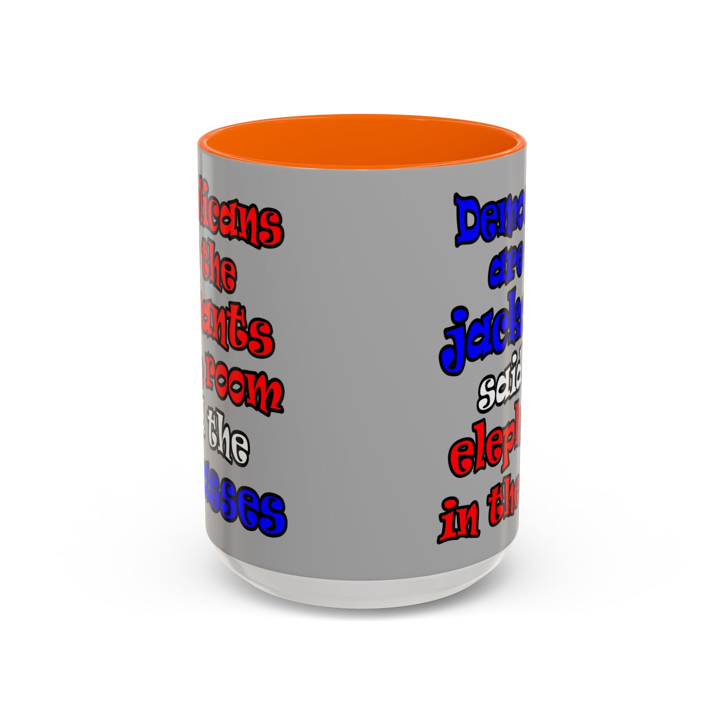 donkeys and elephants - Accent Mug (light grey)