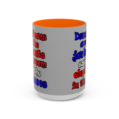 donkeys and elephants - Accent Mug (light grey)