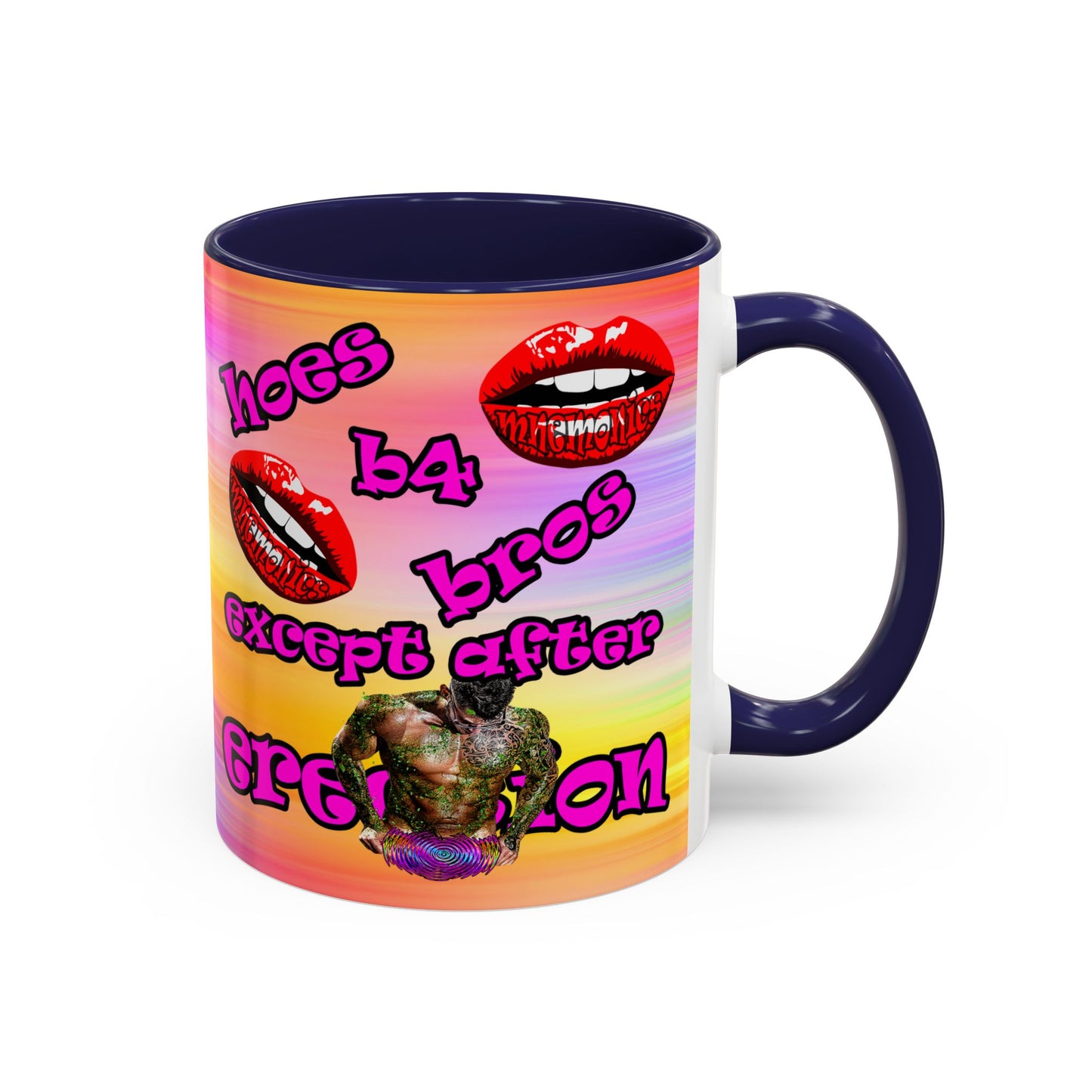 hoes b4 bros - Accent Mug (color blur)