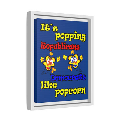 popping like popcorn - framed canvas art (dark blue)