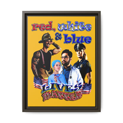 rw&b lives matter - framed canvas art (yellow)