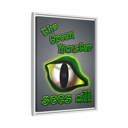 green monster - framed canvas art (grey-light grey)