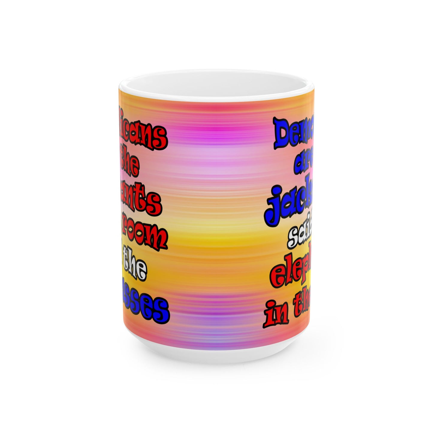 donkeys and elephants - White Mug (color blur)