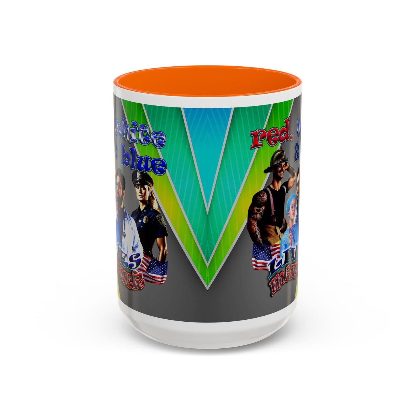 rw&b lives matter - Accent Mug (rainbow split)