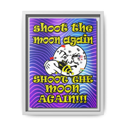 shoot the moon again - framed canvas art (purple wave)