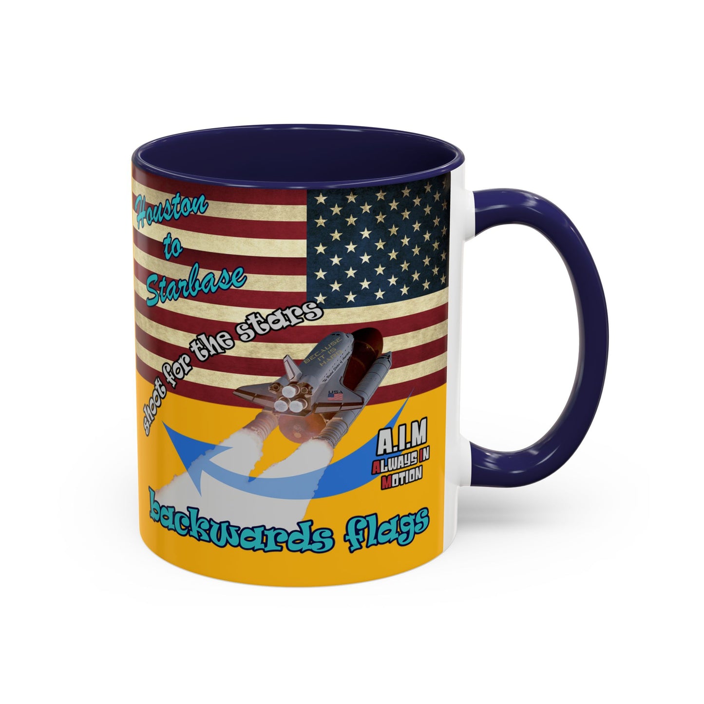 shoot for the stars - Accent Mug (yellow)