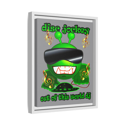 disc jockey - framed canvas art (grey)