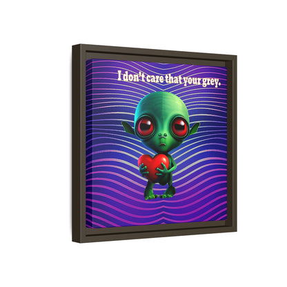 I don't care that your grey - framed canvas art (purple wave)