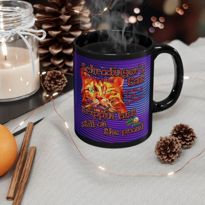 schrodinger's cat - Black Mug (purple wave)