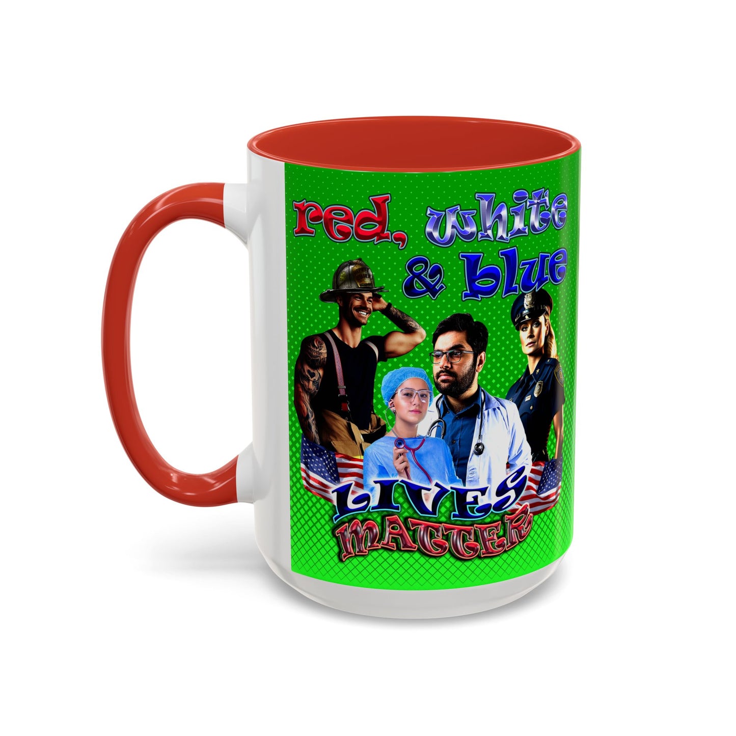 rw&b lives matter - Accent Mug (logo green)