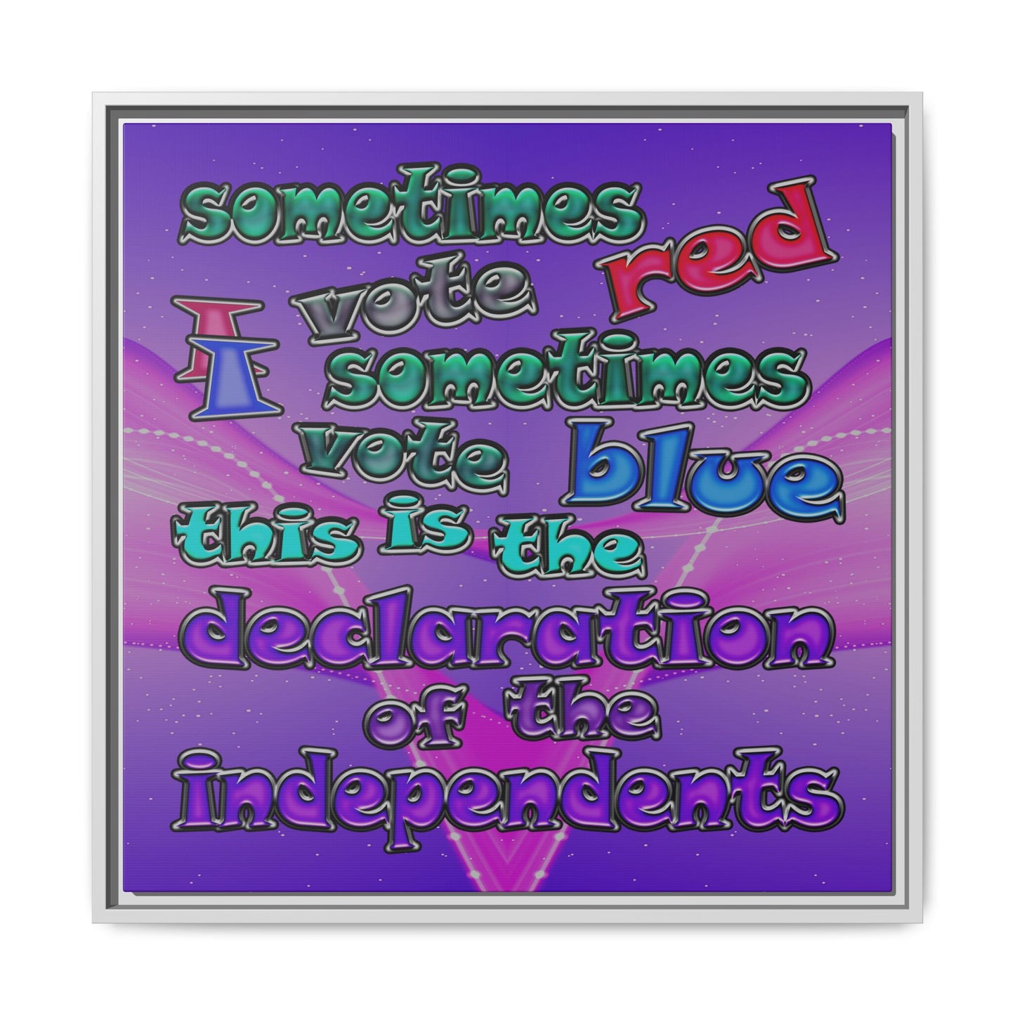 declaration of the independents - framed canvas art (purple-pink wave)