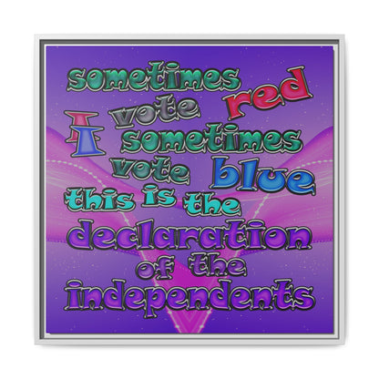 declaration of the independents - framed canvas art (purple-pink wave)
