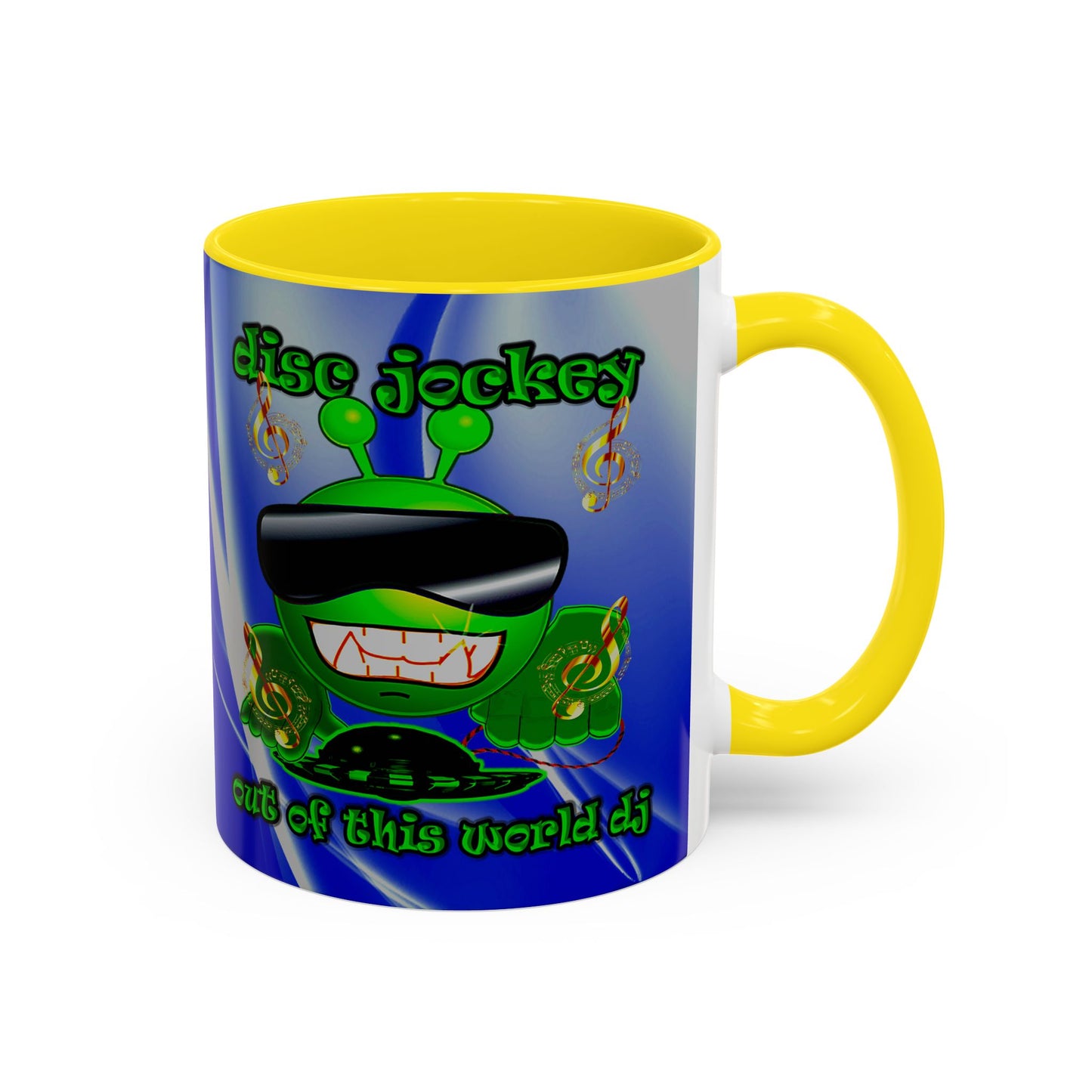 disc jockey - Accent Mug (blue-white wave)