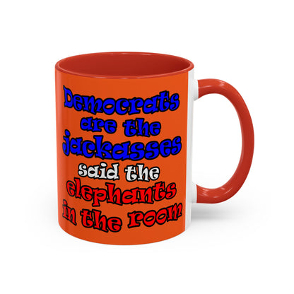 donkeys and elephants - Accent Mug (orange)