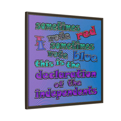 declaration of the independents - framed canvas art (light blue-purple wave)