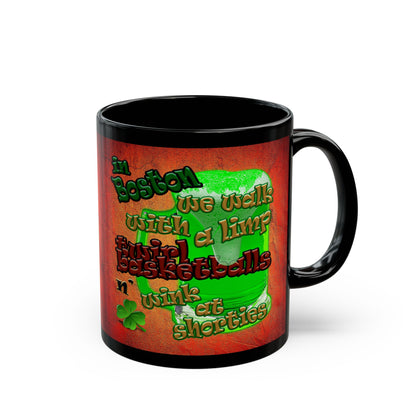 celtics logo - Black Mug (burnt orange)
