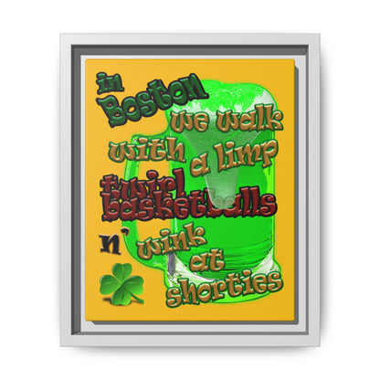 celtics logo - framed canvas art (yellow)