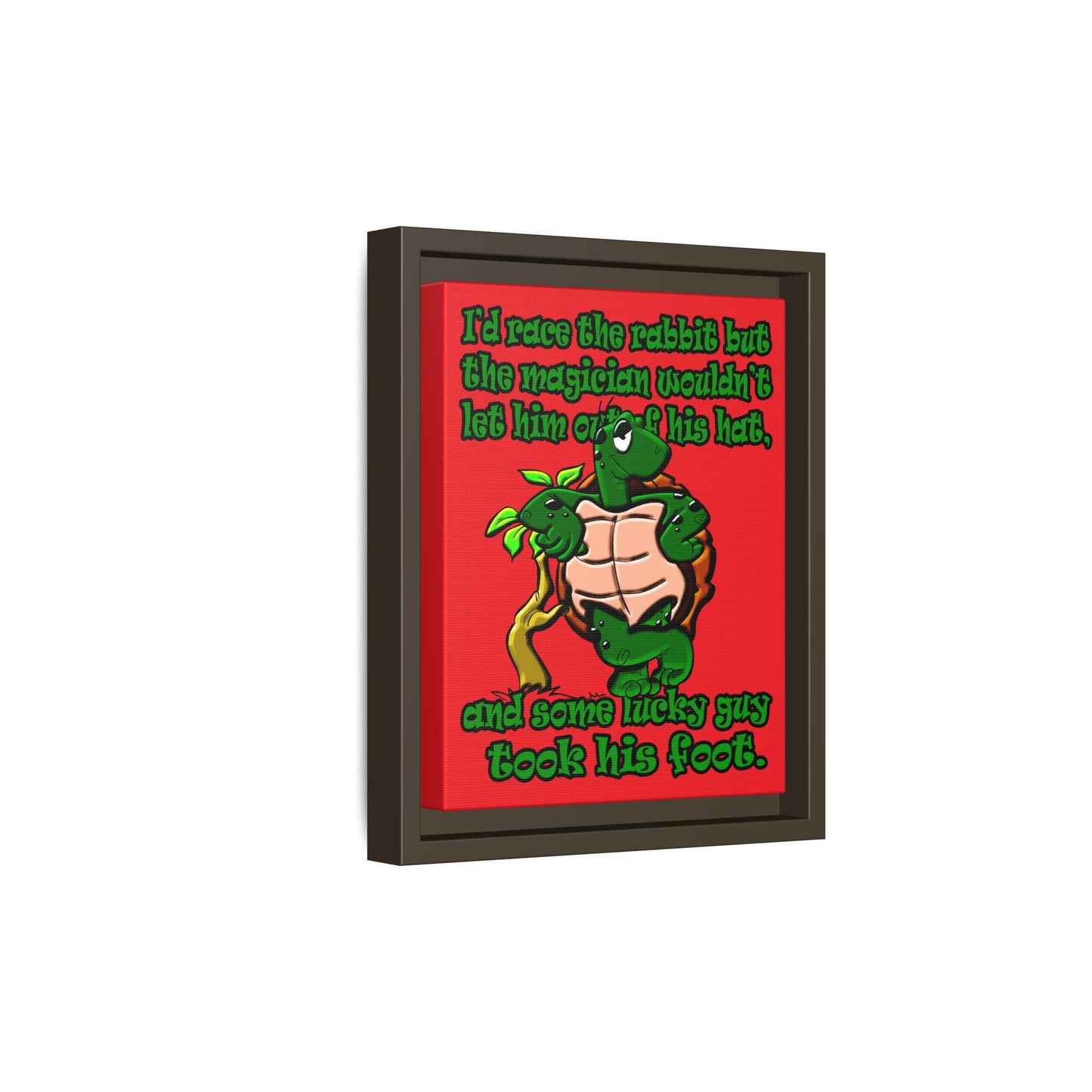 turtle race - framed canvas art (red)