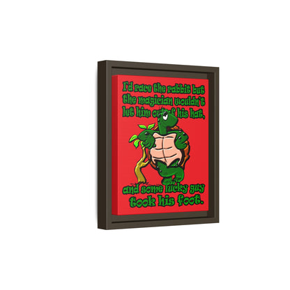 turtle race - framed canvas art (red)