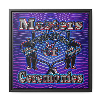em cee squared - framed canvas art (purple wave)