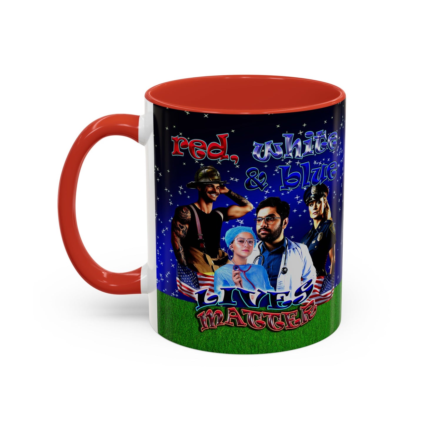 rw&b lives matter - Accent Mug ('snoops' background)